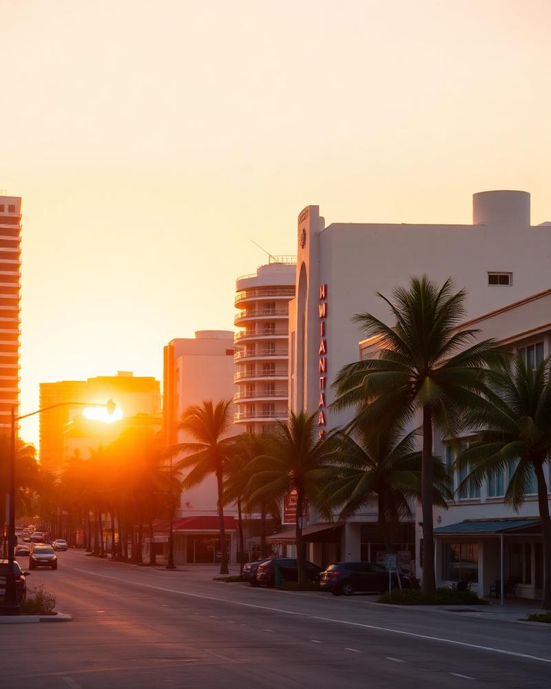 South Beach de Miami al atardecer